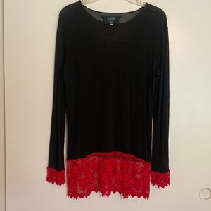 Jean Paul Gaultier black sheer top Large